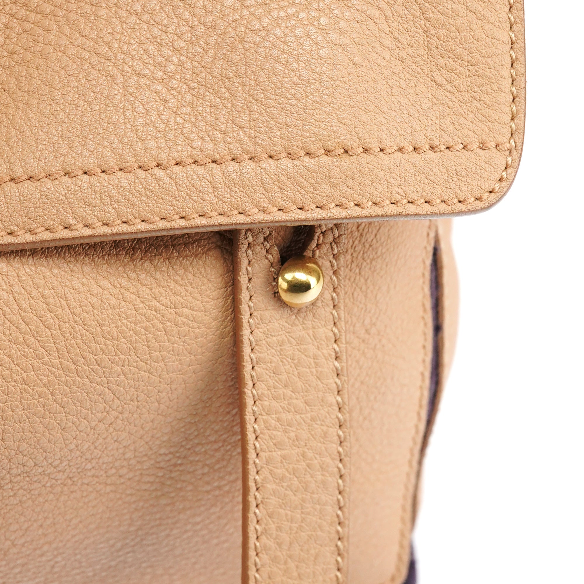 Beige Leather Muse Two Bag