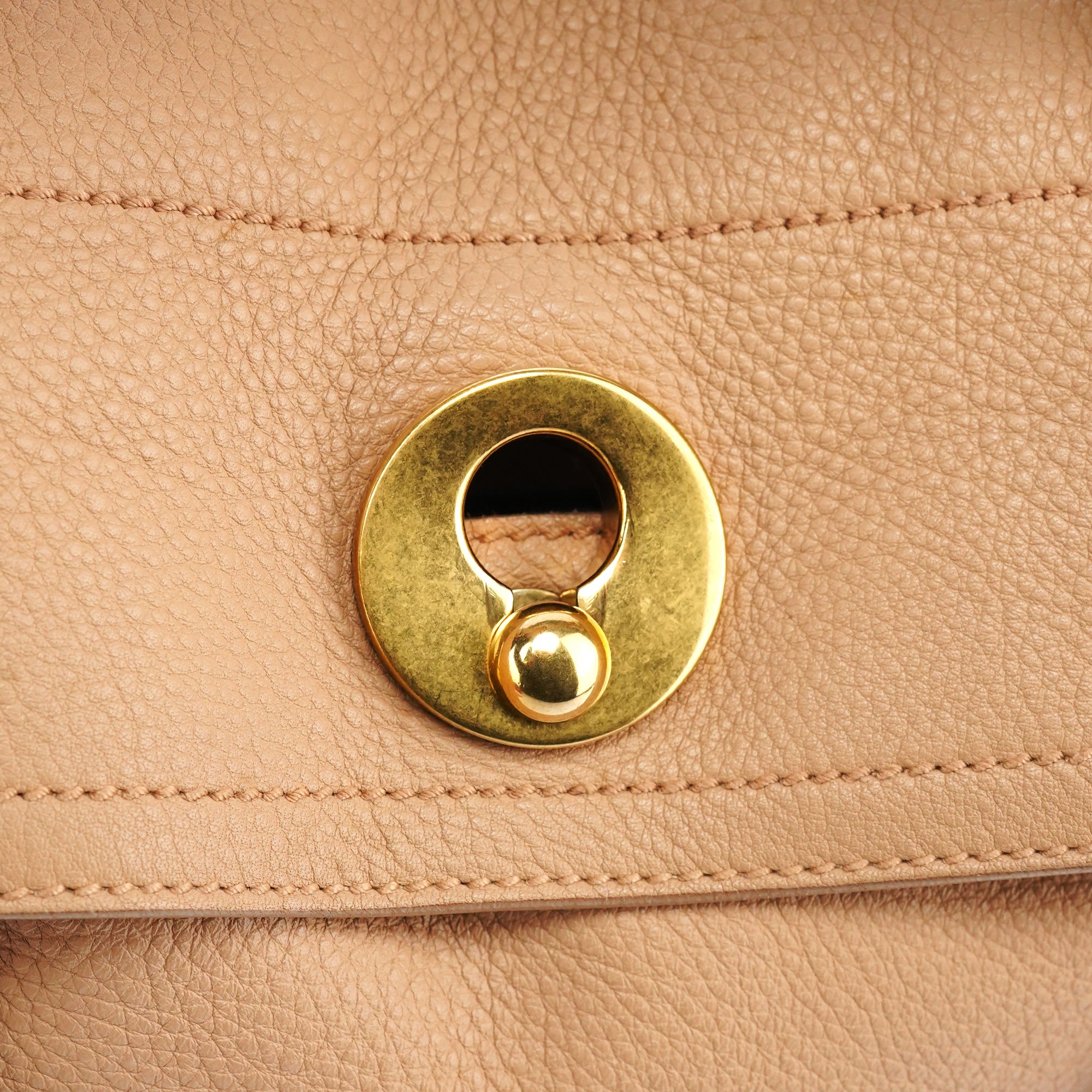 Beige Leather Muse Two Bag