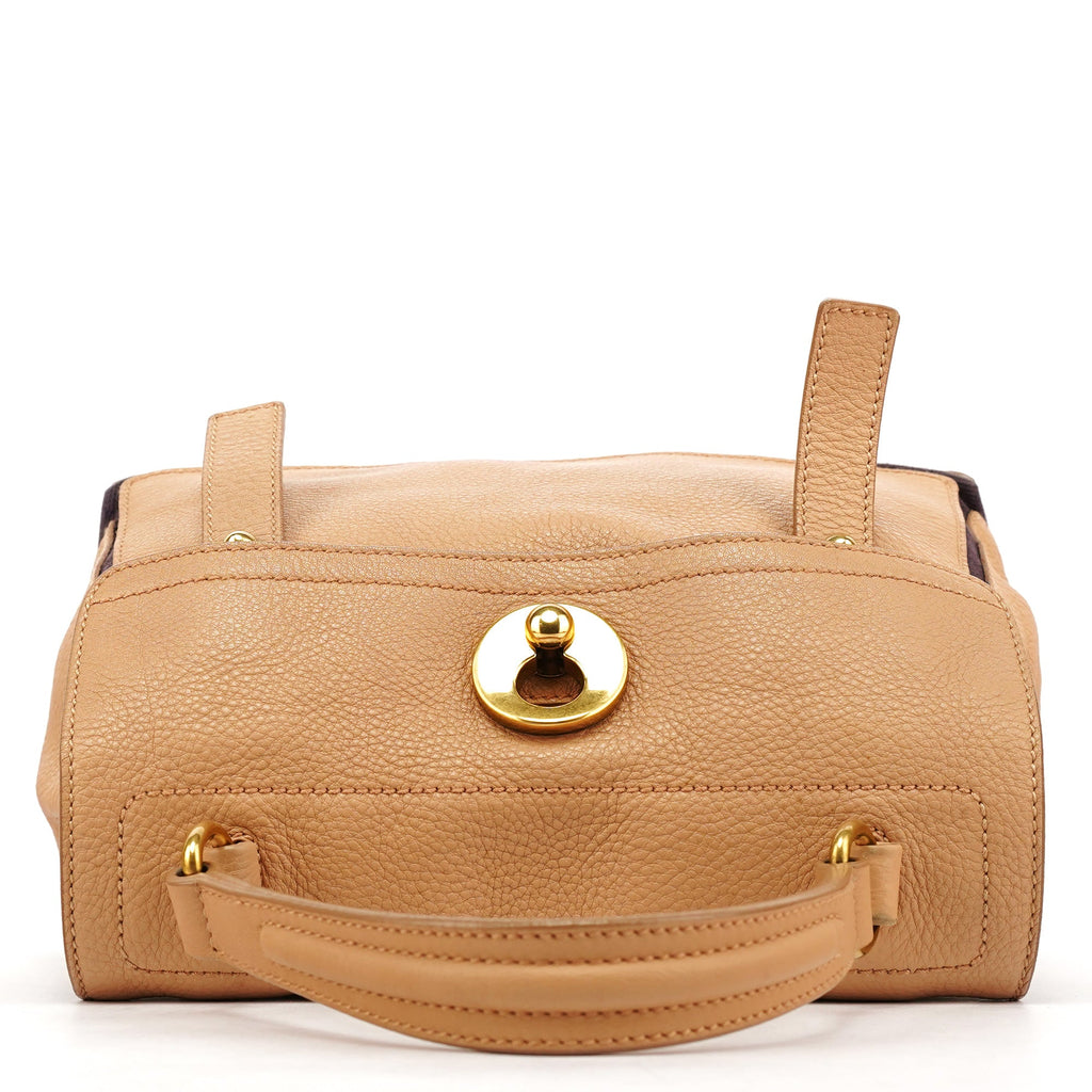 Beige Leather Muse Two Bag