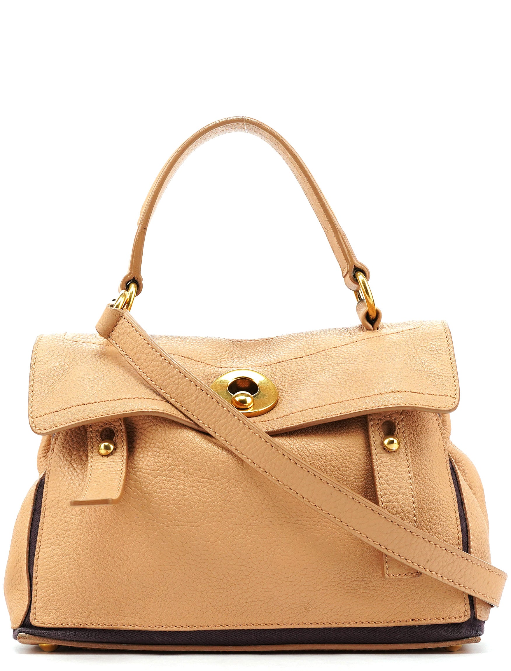 Beige Leather Muse Two Bag