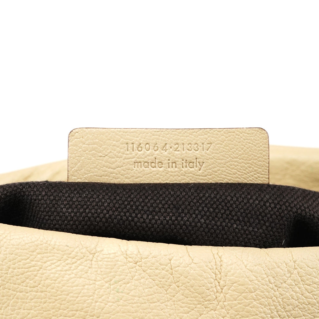 Beige Leather YSL Mombasa Shoulder Bag