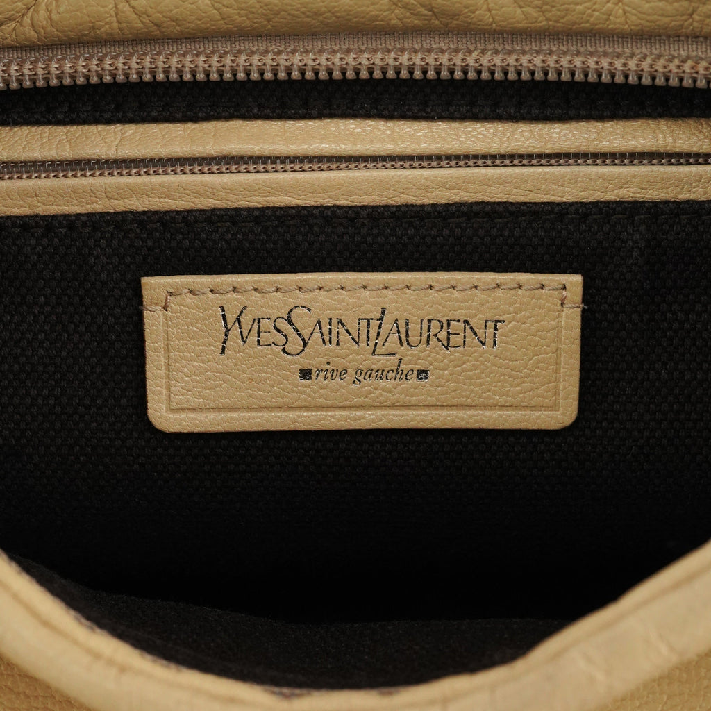 Beige Leather YSL Mombasa Shoulder Bag