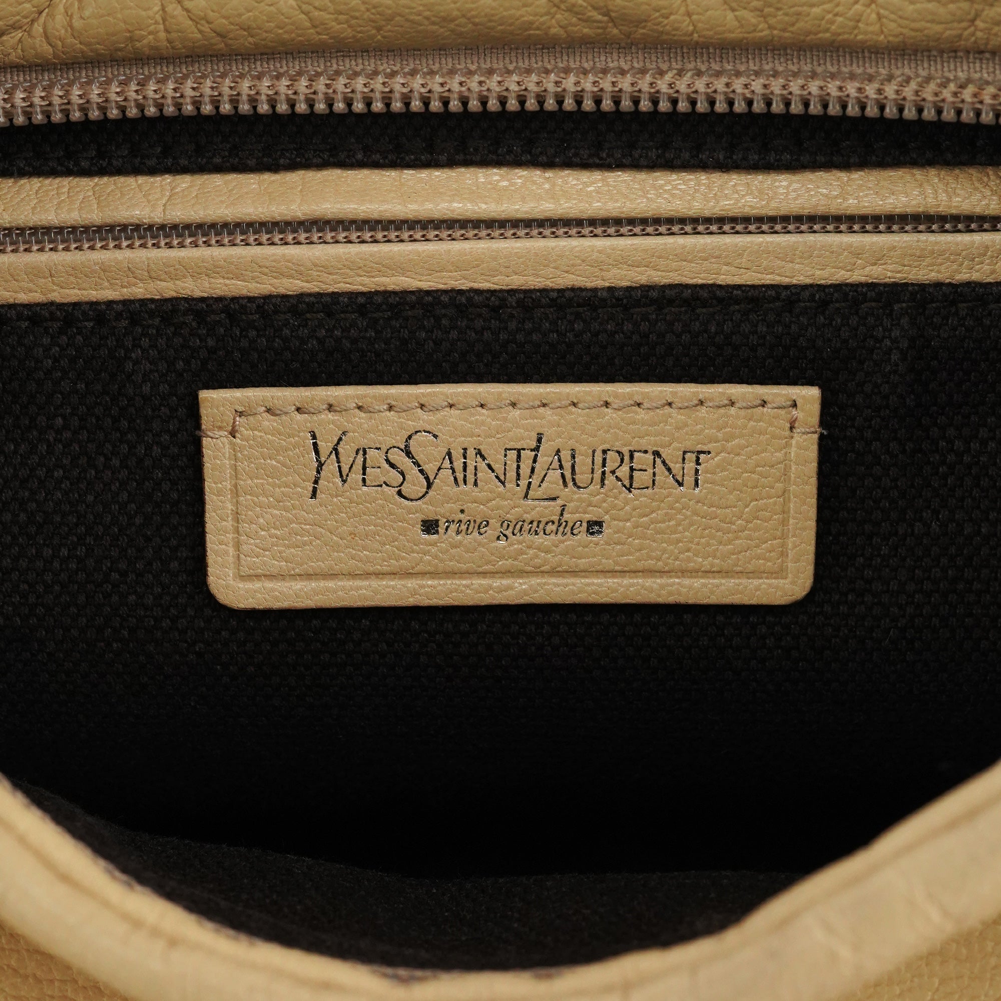 Beige Leather YSL Mombasa Shoulder Bag