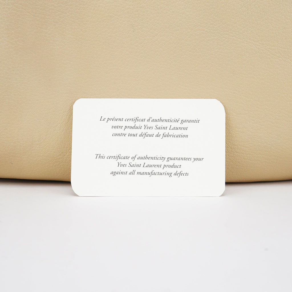 Beige Leather YSL Mombasa Shoulder Bag
