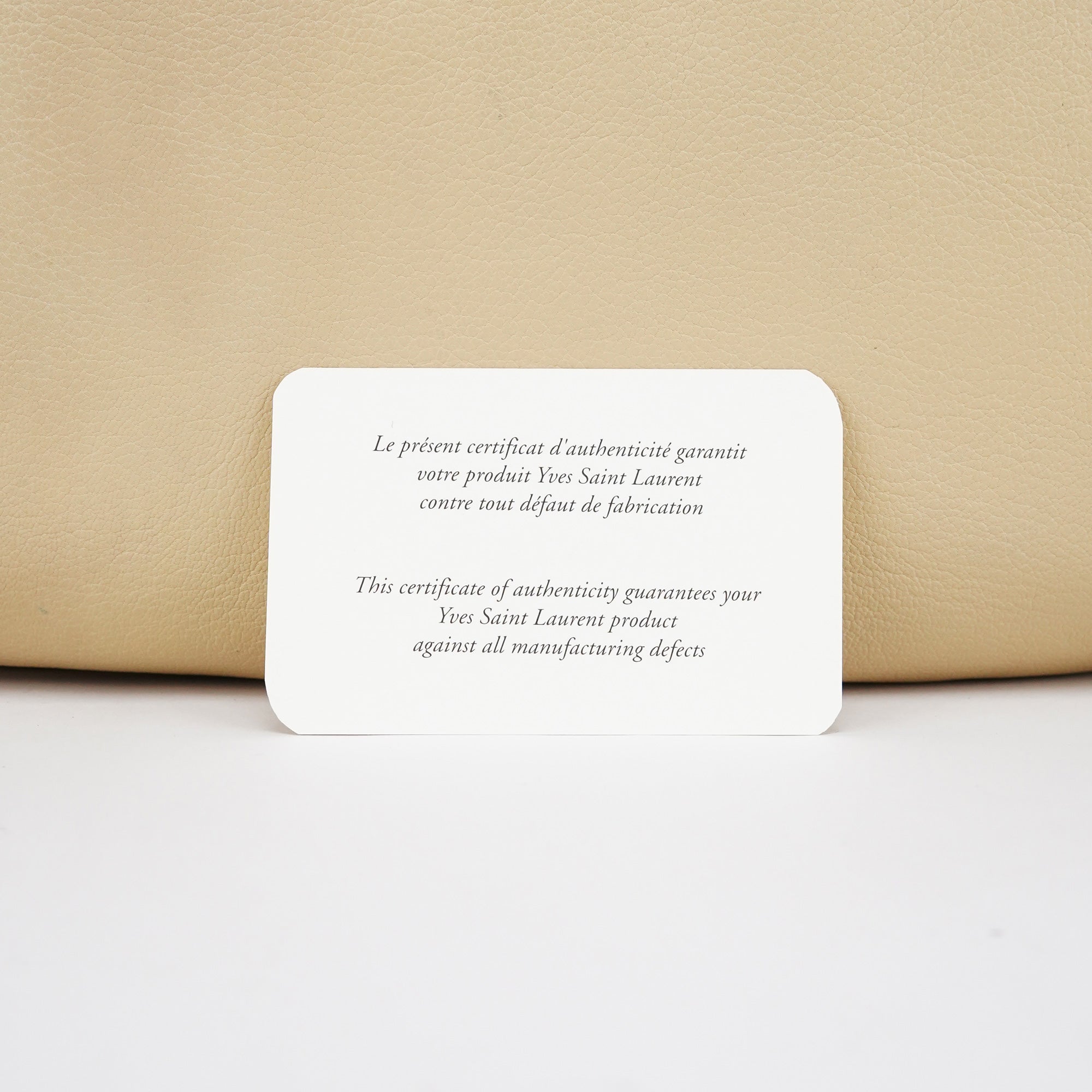 Beige Leather YSL Mombasa Shoulder Bag