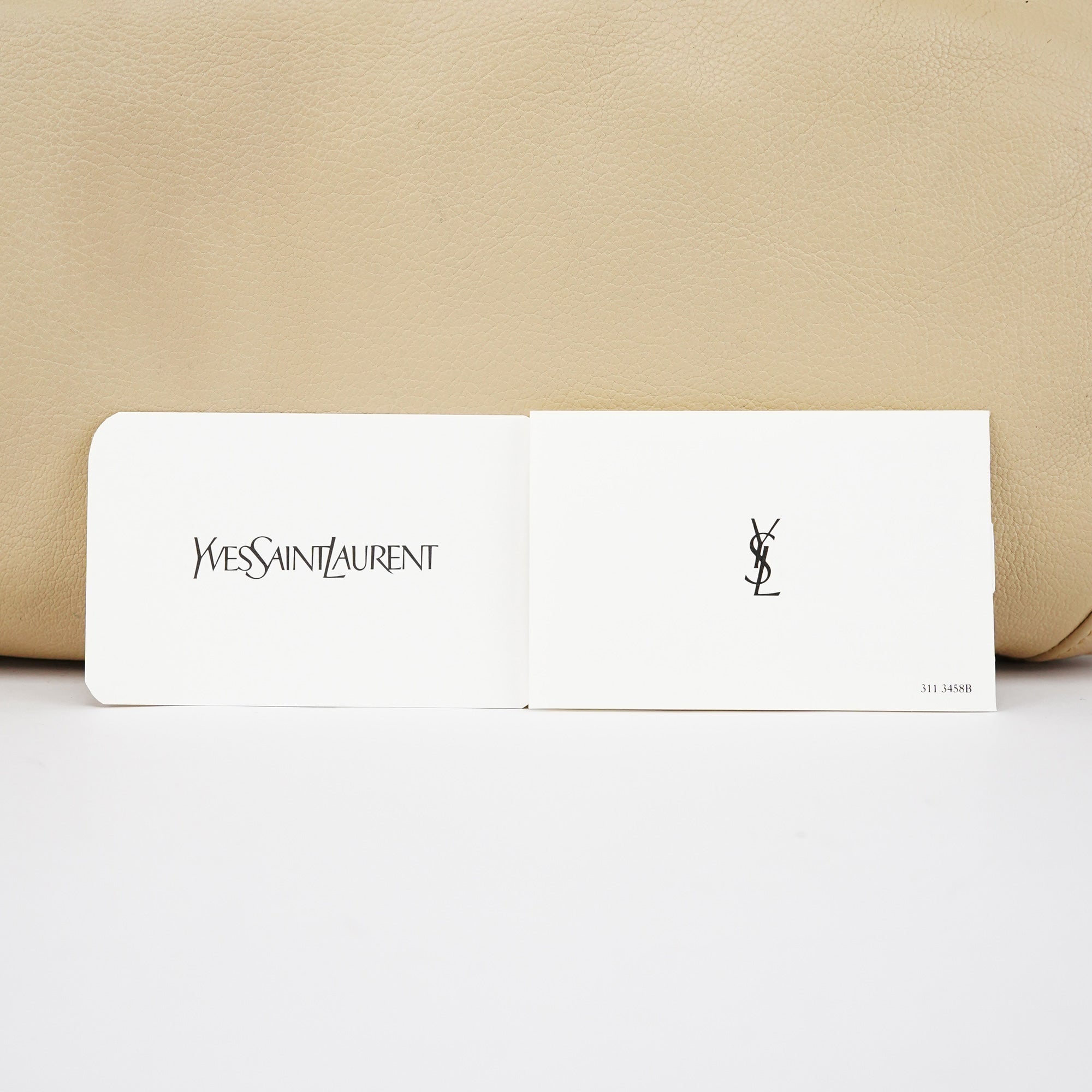 Beige Leather YSL Mombasa Shoulder Bag
