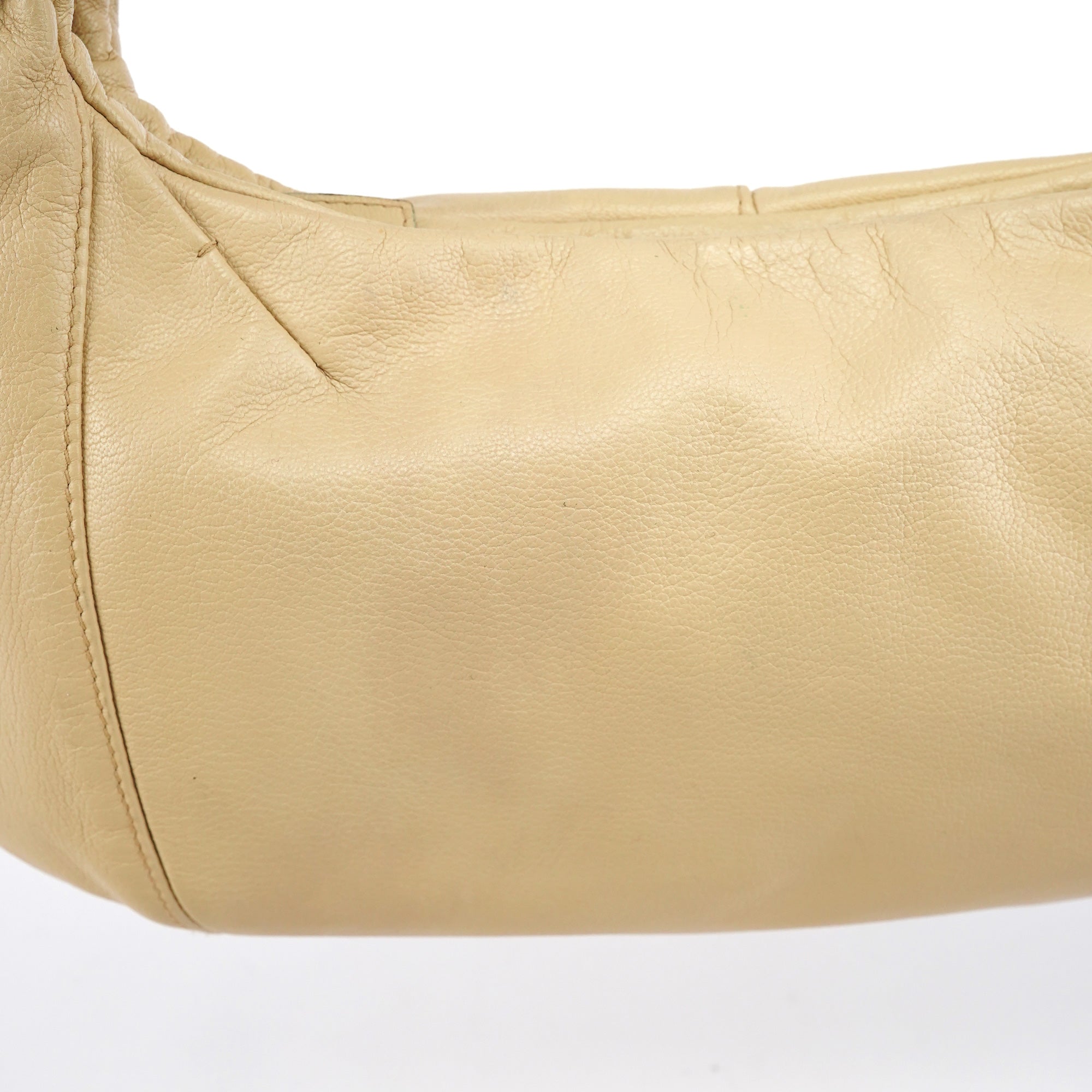 Beige Leather YSL Mombasa Shoulder Bag