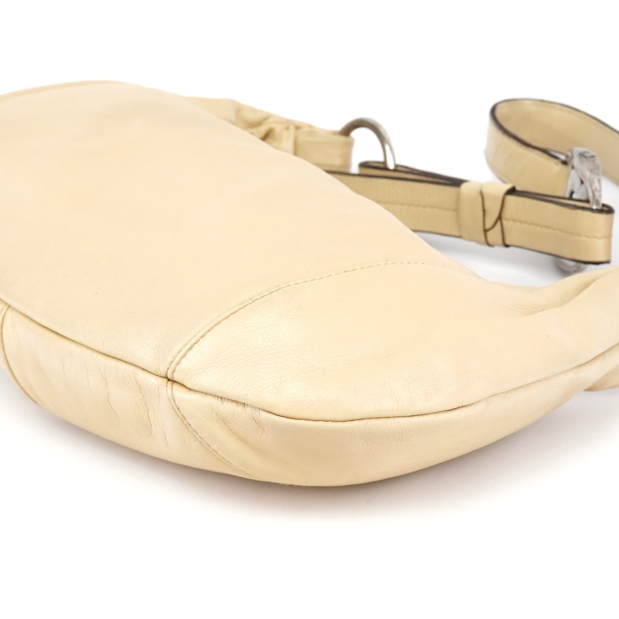 Beige Leather YSL Mombasa Shoulder Bag