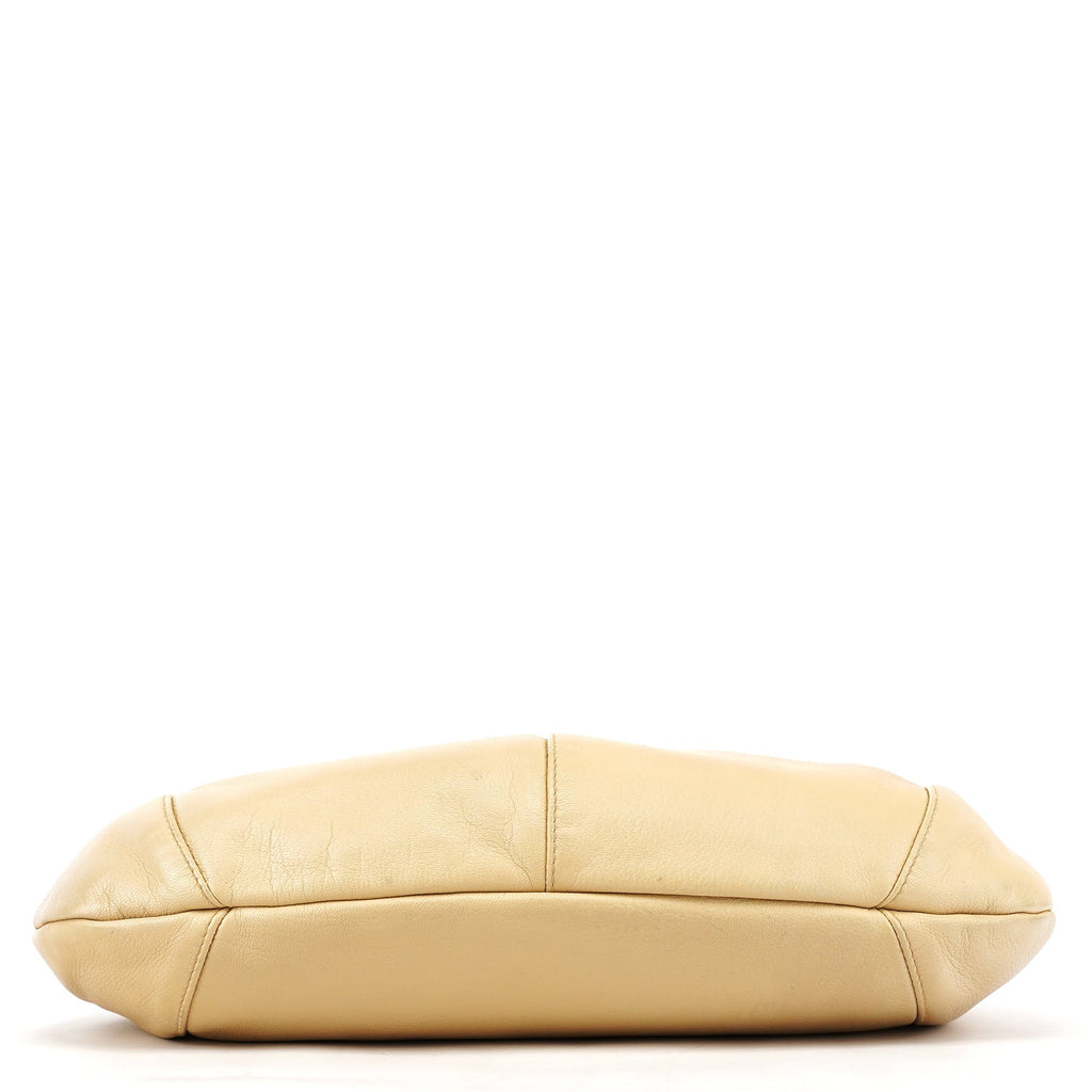 Beige Leather YSL Mombasa Shoulder Bag