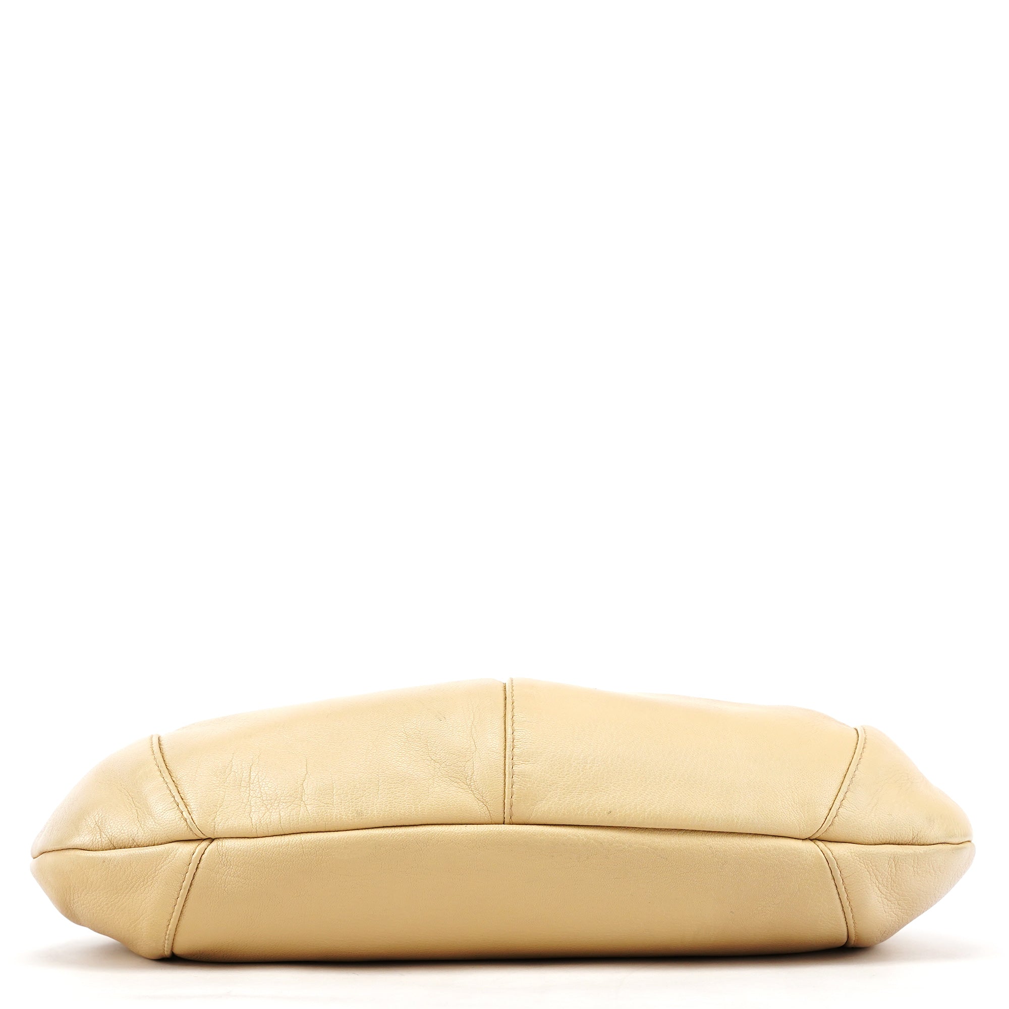 Beige Leather YSL Mombasa Shoulder Bag