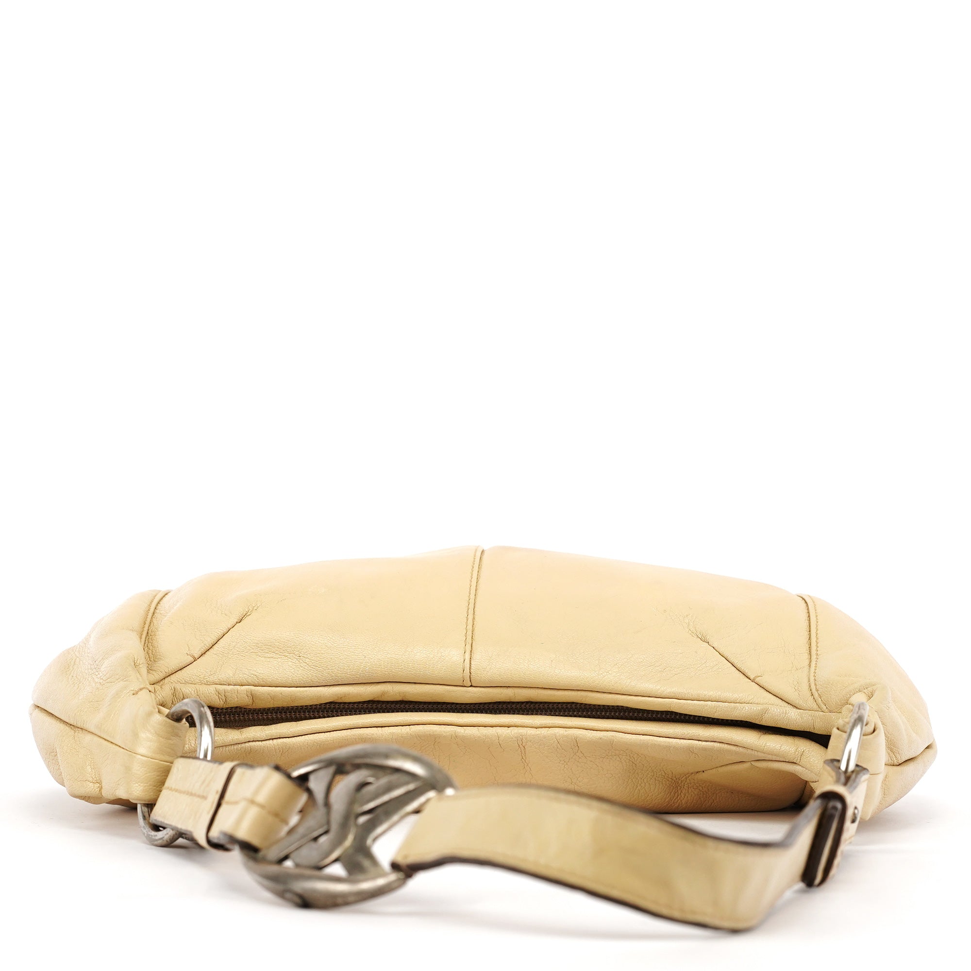 Beige Leather YSL Mombasa Shoulder Bag