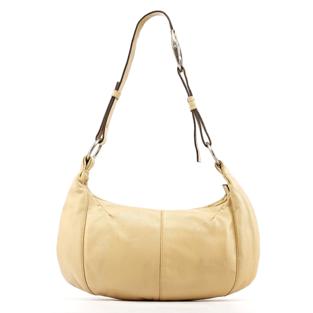Beige Leather YSL Mombasa Shoulder Bag