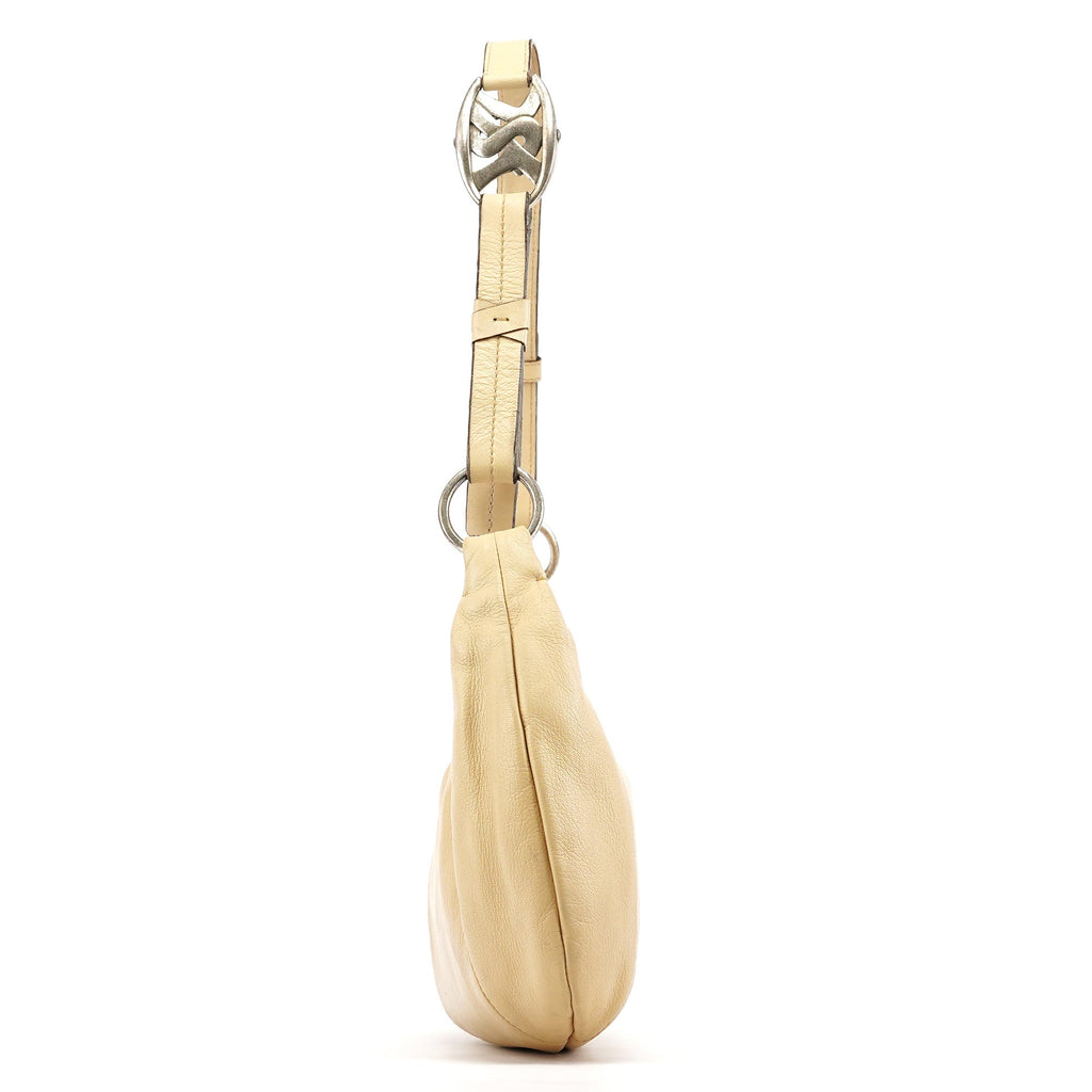Beige Leather YSL Mombasa Shoulder Bag