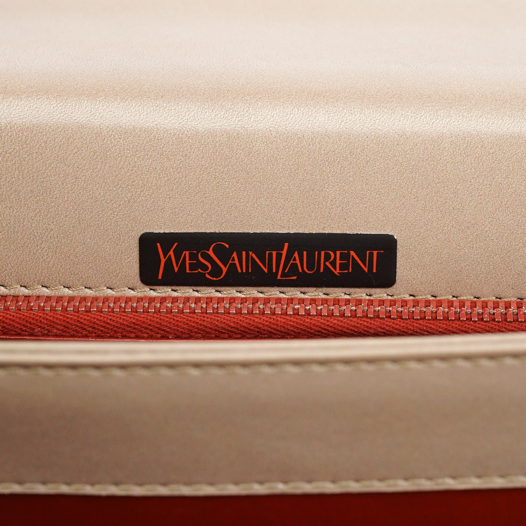 Beige Quilted Calfskin Leather Shoulder Bag