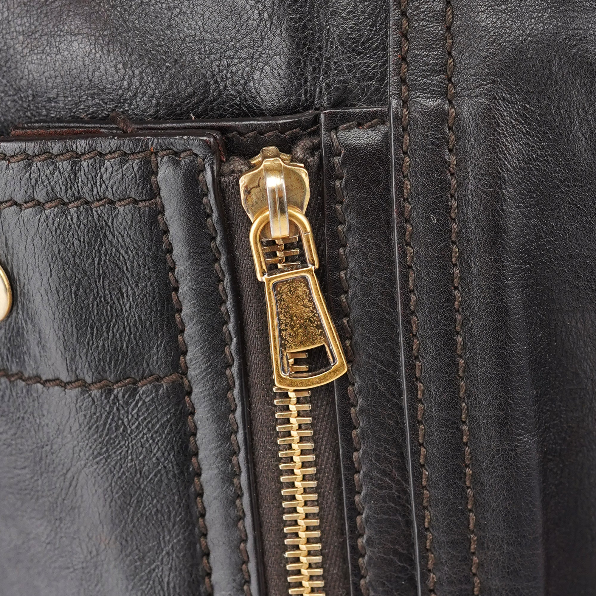 Black Calfskin Downtown Tote Bag