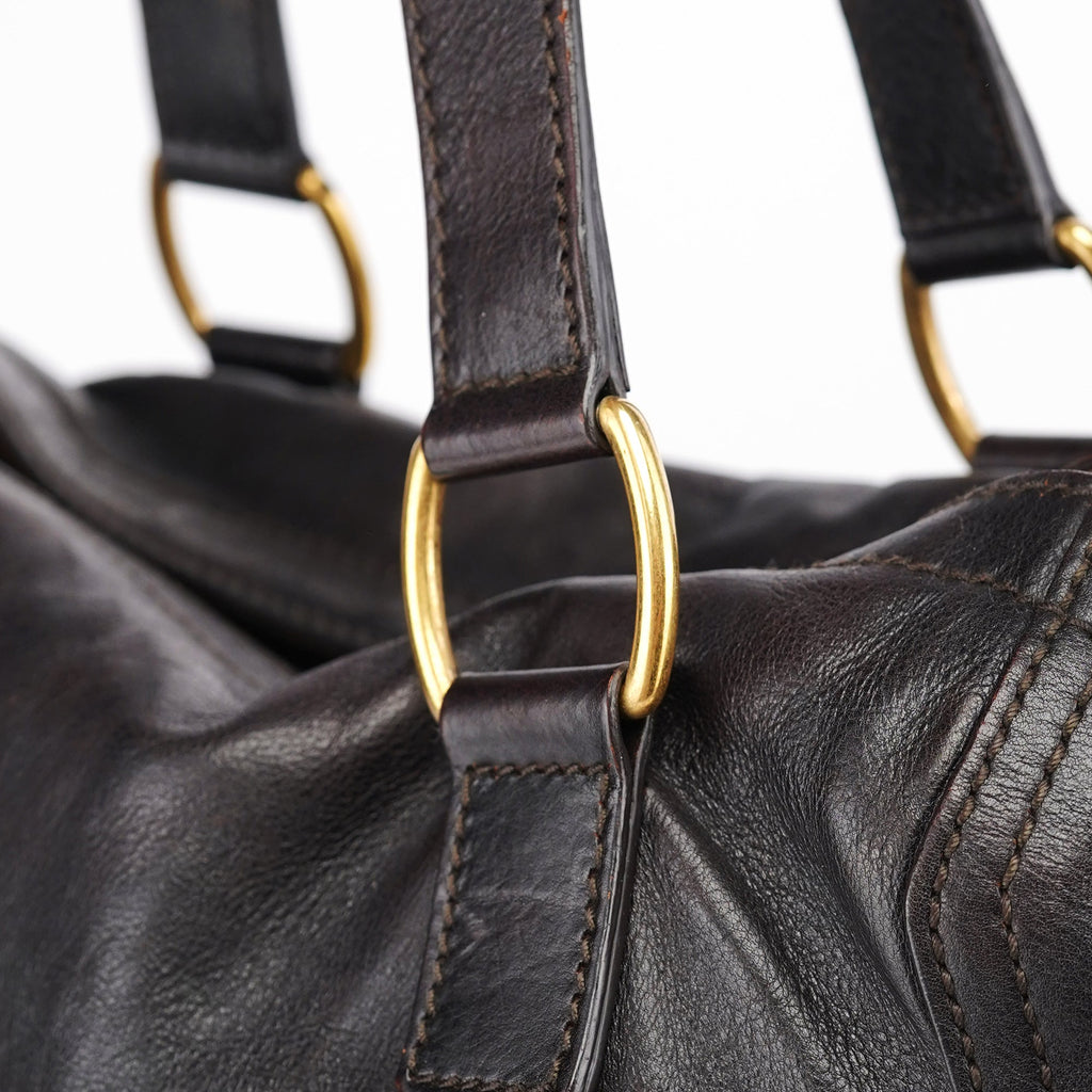 Black Calfskin Downtown Tote Bag