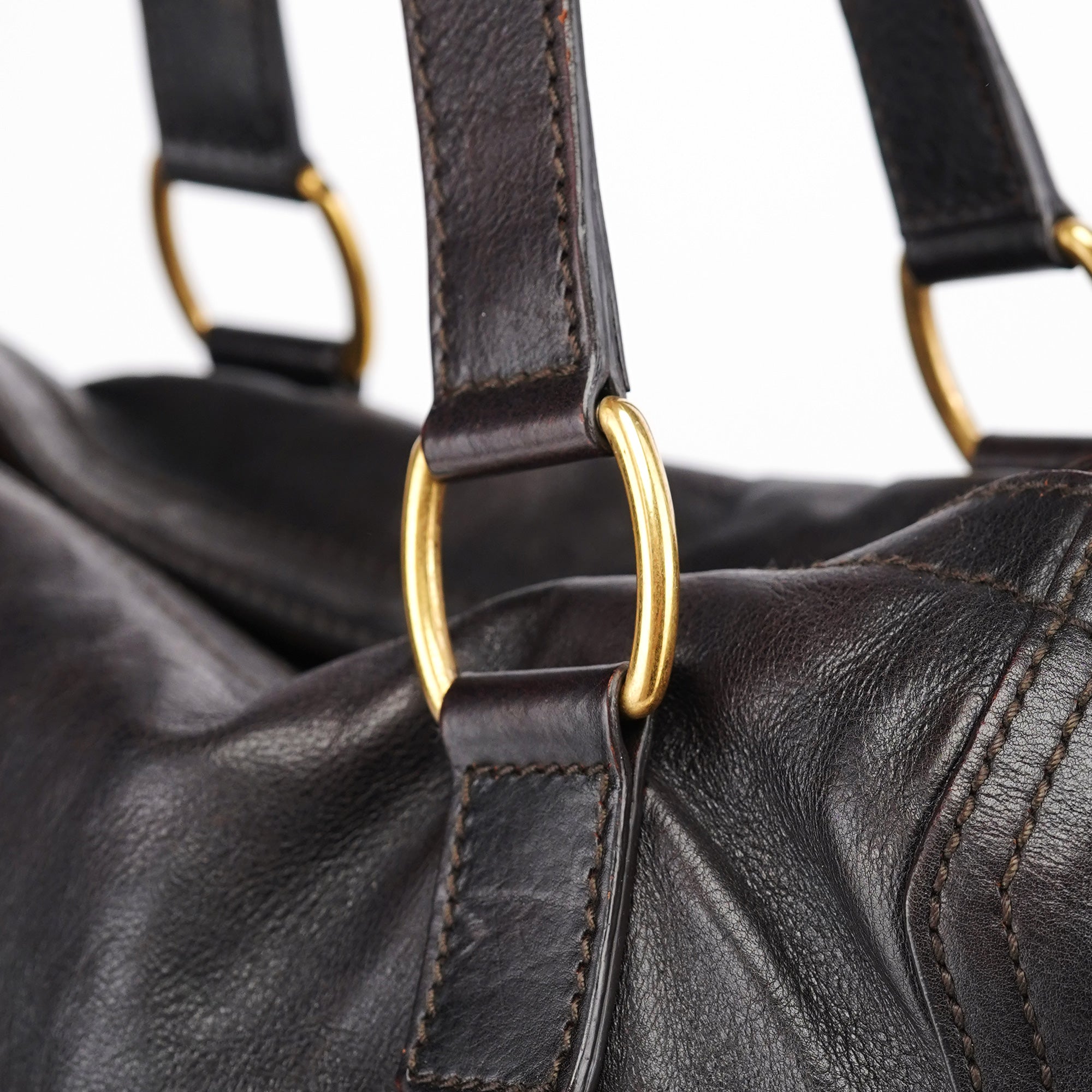 Black Calfskin Downtown Tote Bag