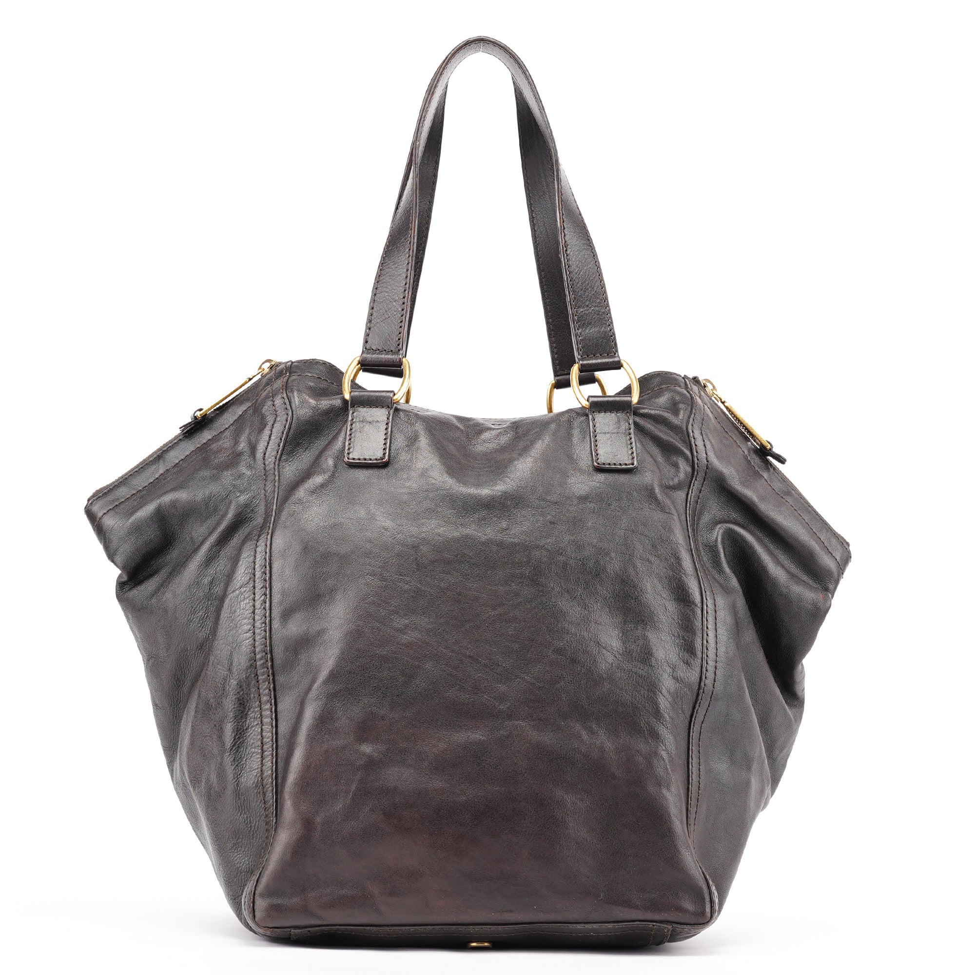 Black Calfskin Downtown Tote Bag