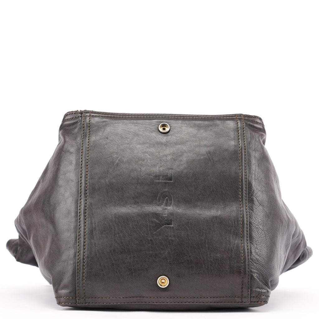 Black Calfskin Downtown Tote Bag