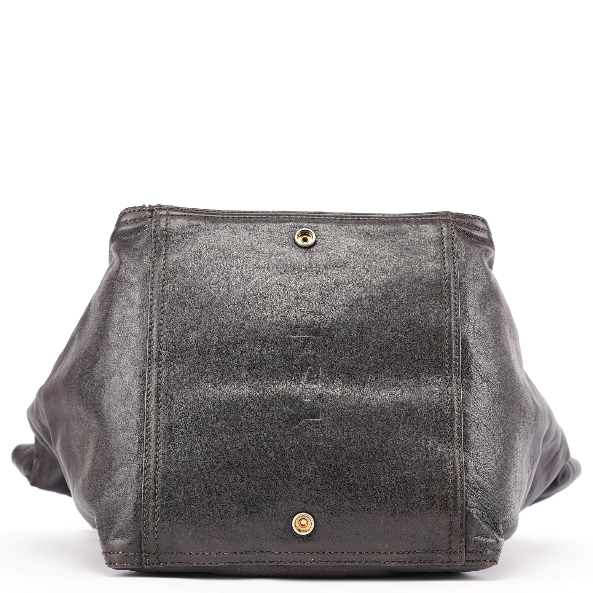 Black Calfskin Downtown Tote Bag