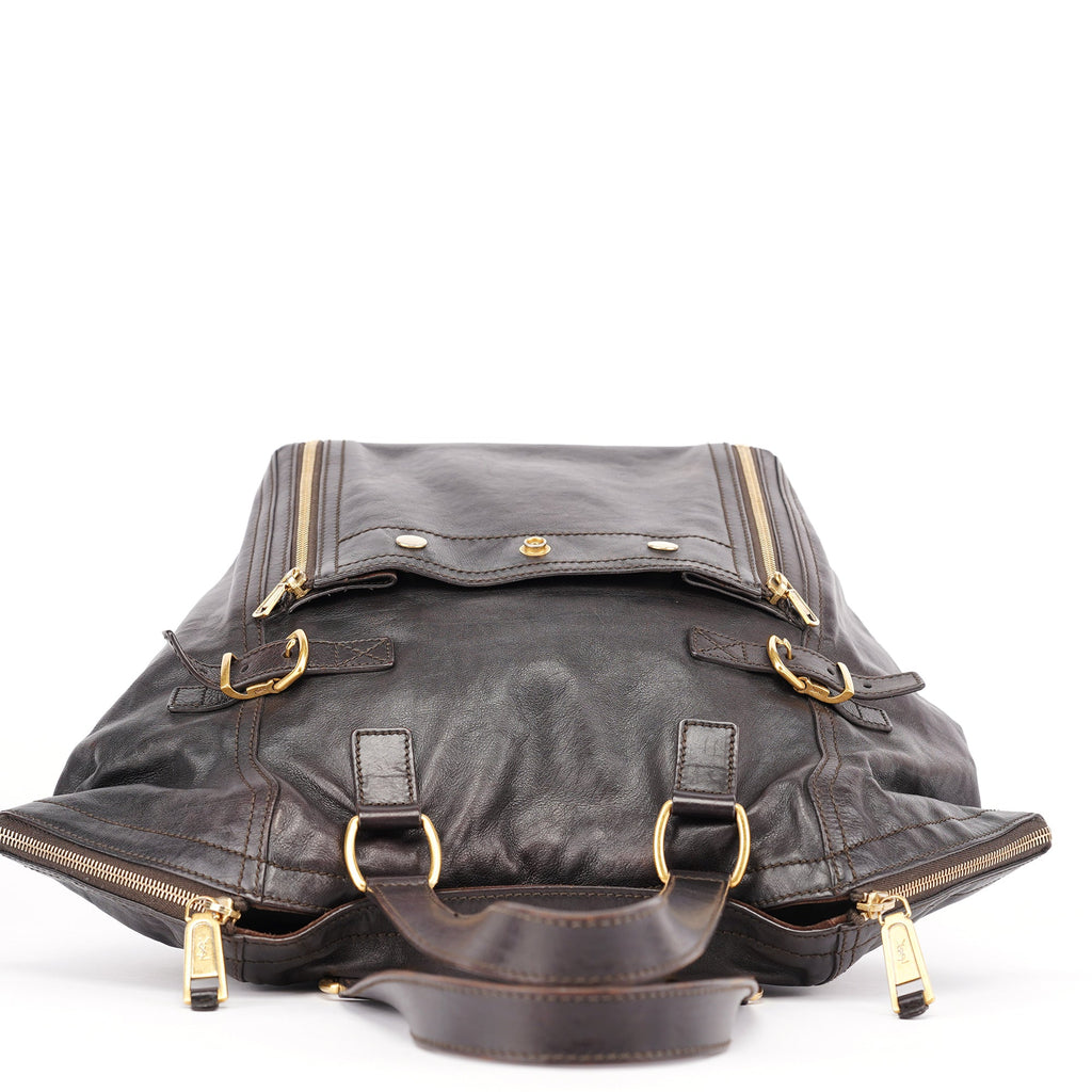 Black Calfskin Downtown Tote Bag