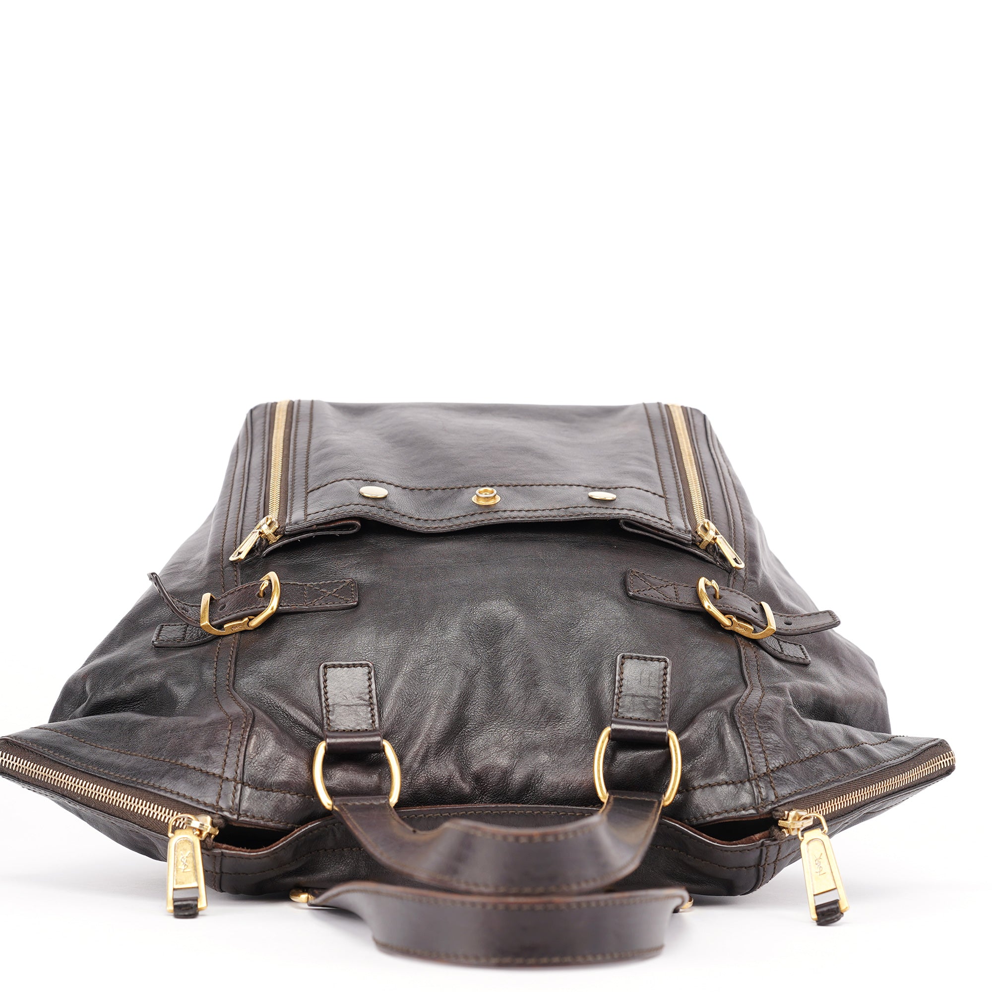 Black Calfskin Downtown Tote Bag