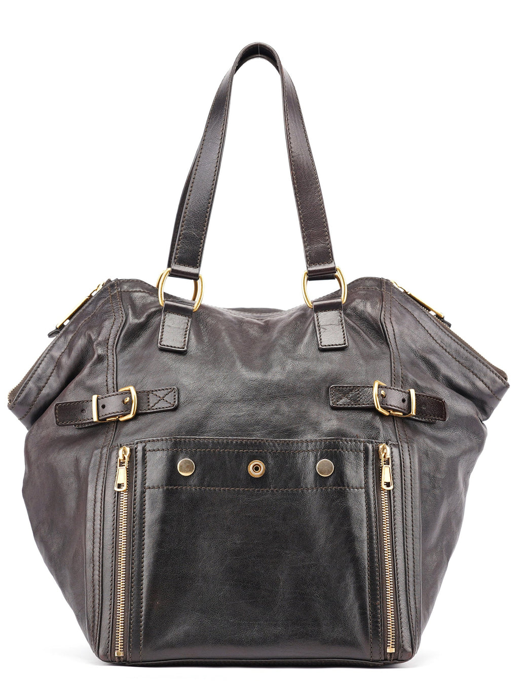 Black Calfskin Downtown Tote Bag