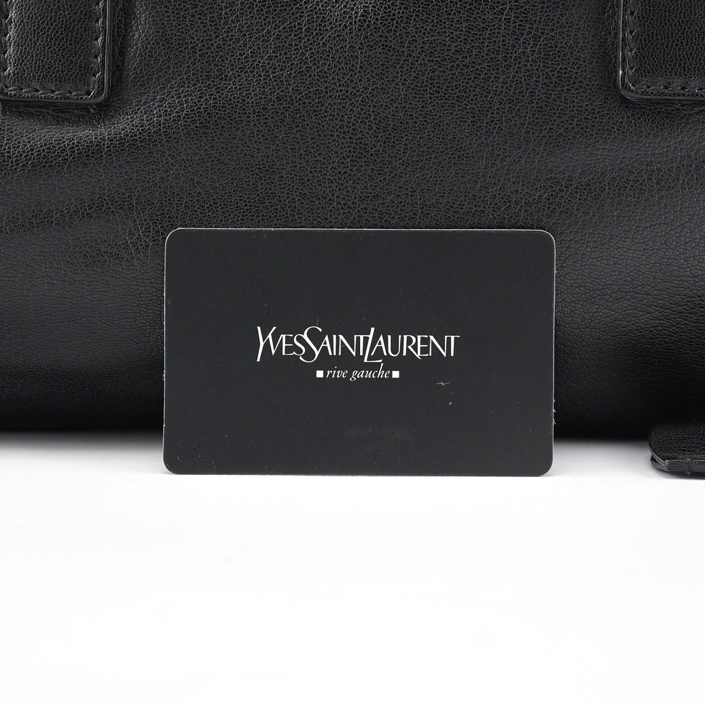 Black Calfskin Leather Muse Tote Bag