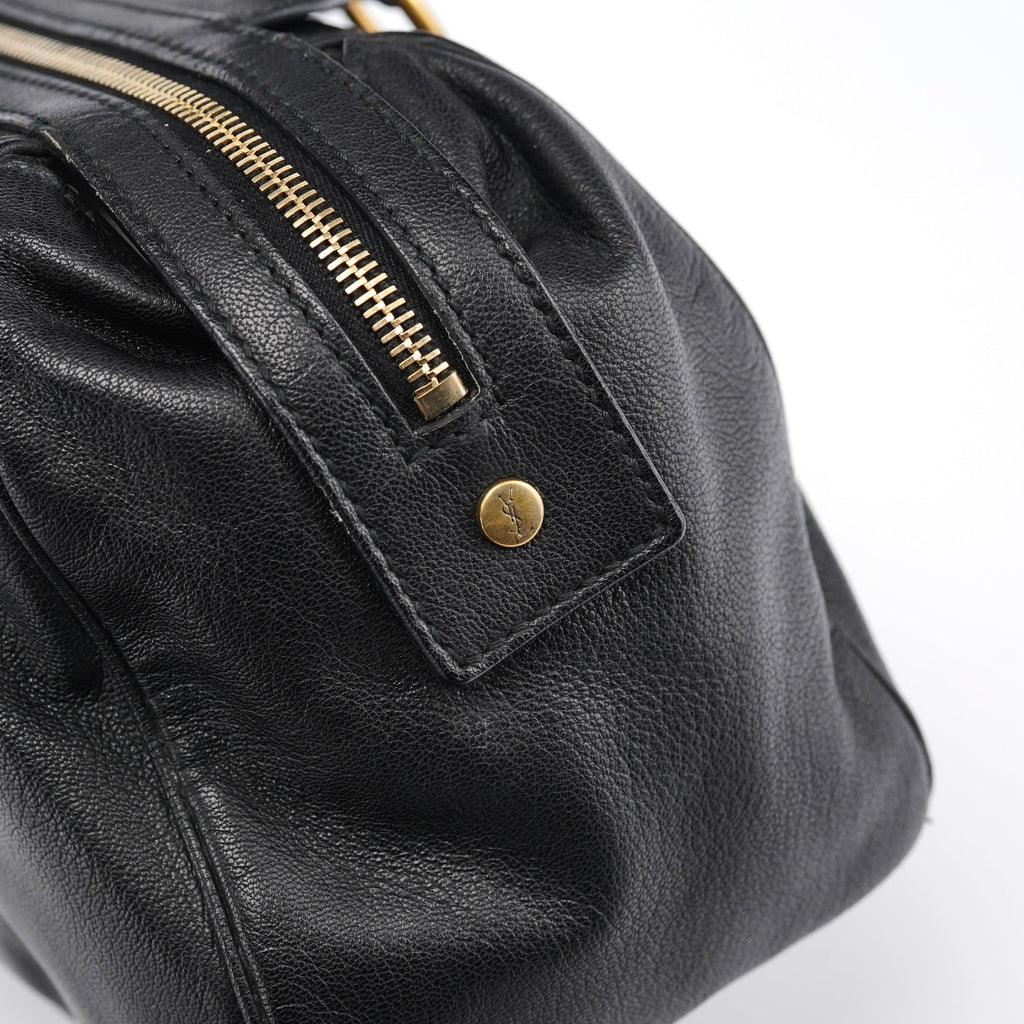 Black Calfskin Leather Muse Tote Bag