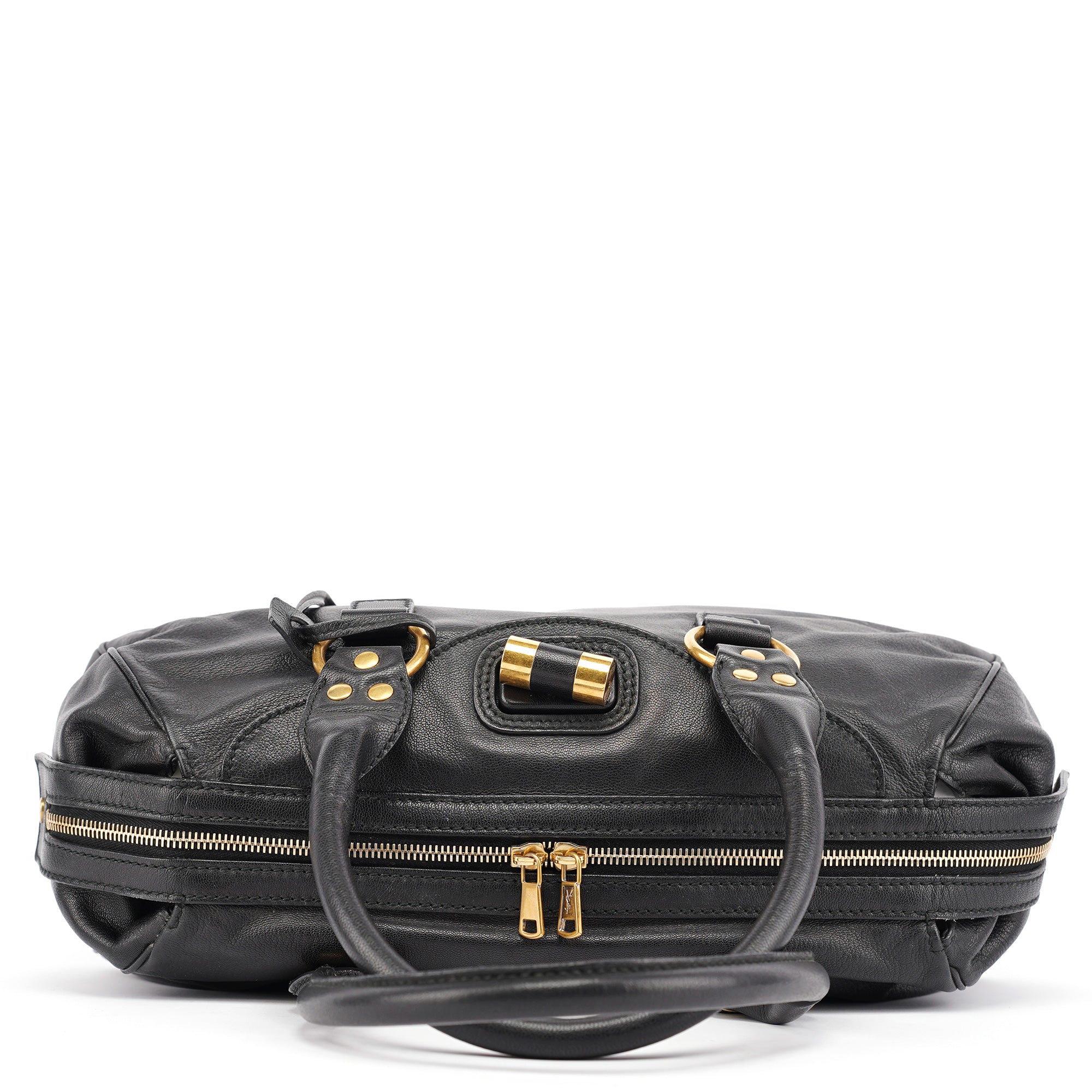 Black Calfskin Leather Muse Tote Bag