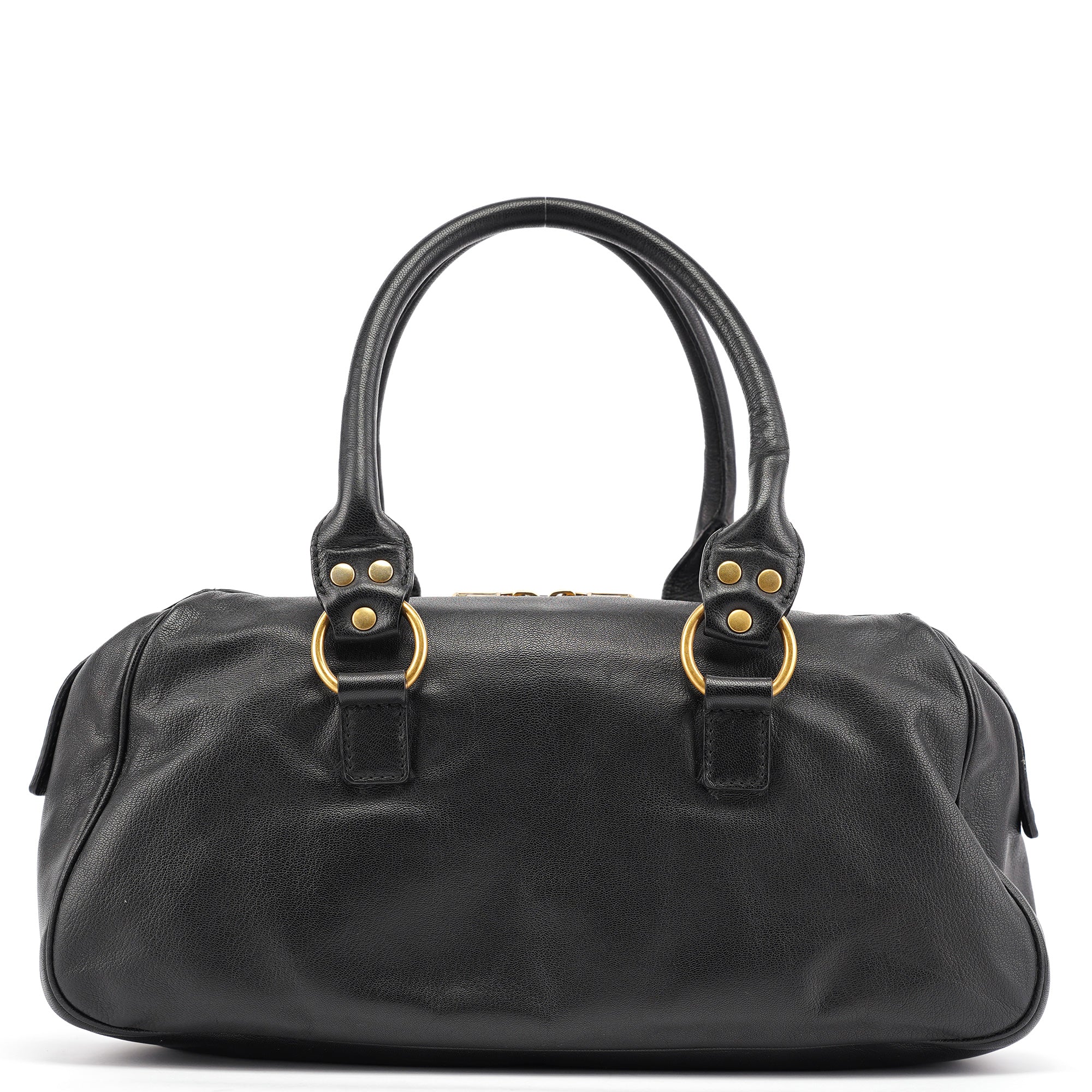 Black Calfskin Leather Muse Tote Bag