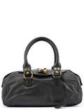 Black Calfskin Leather Muse Tote Bag