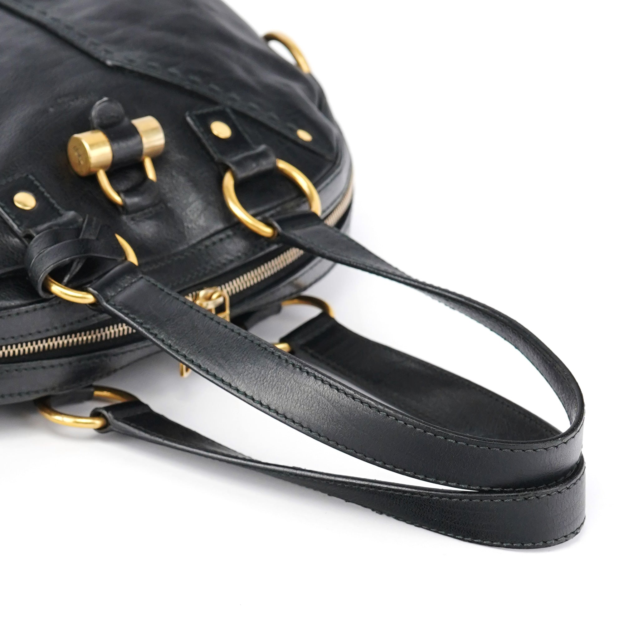 Black Calfskin Leather Muse Tote Bag