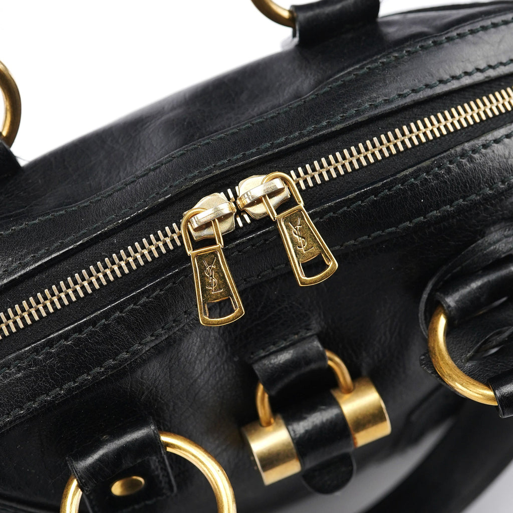 Black Calfskin Leather Muse Tote Bag