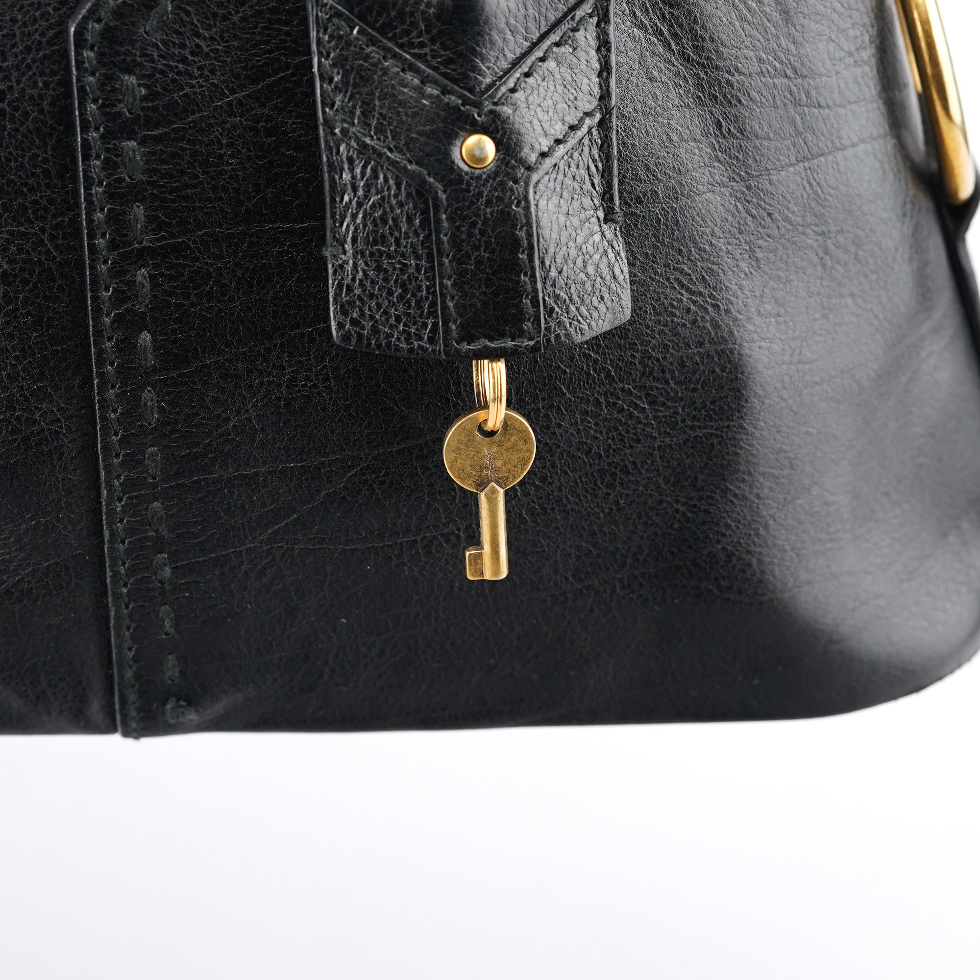 Black Calfskin Leather Muse Tote Bag