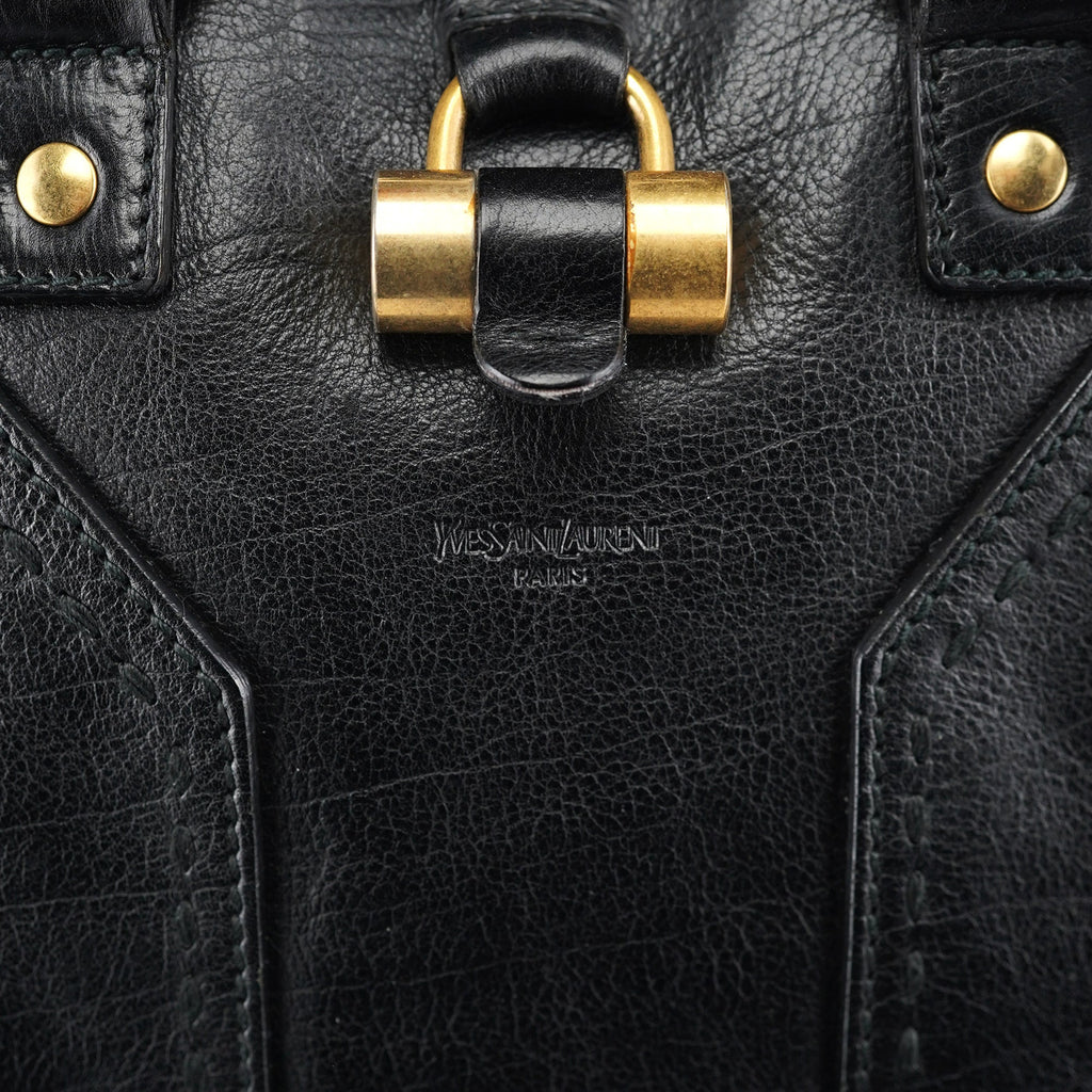 Black Calfskin Leather Muse Tote Bag