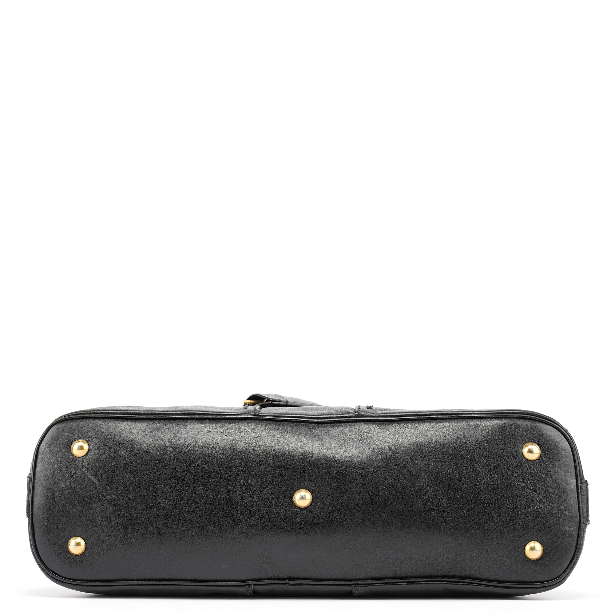 Black Calfskin Leather Muse Tote Bag