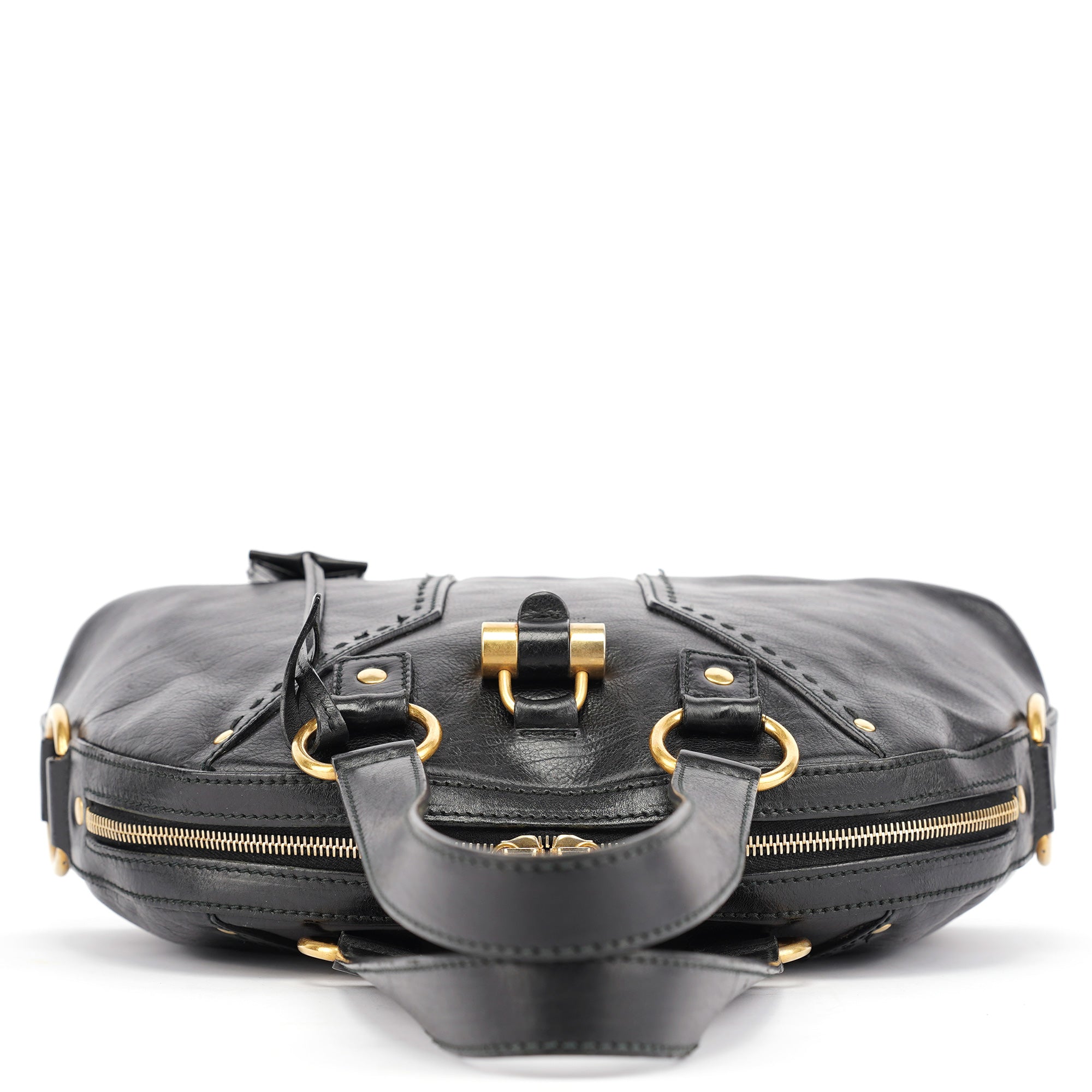 Black Calfskin Leather Muse Tote Bag