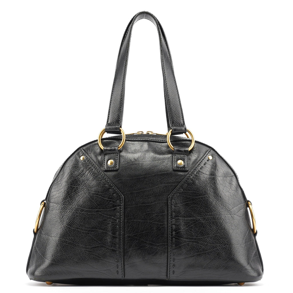 Black Calfskin Leather Muse Tote Bag
