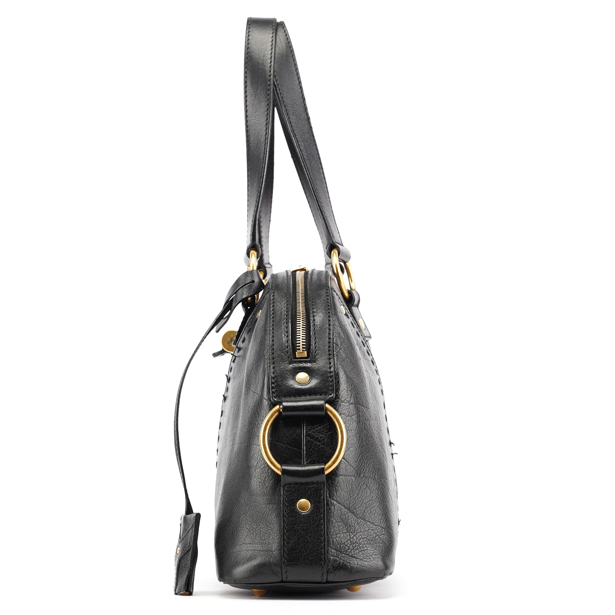 Black Calfskin Leather Muse Tote Bag
