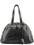 Black Calfskin Leather Muse Tote Bag