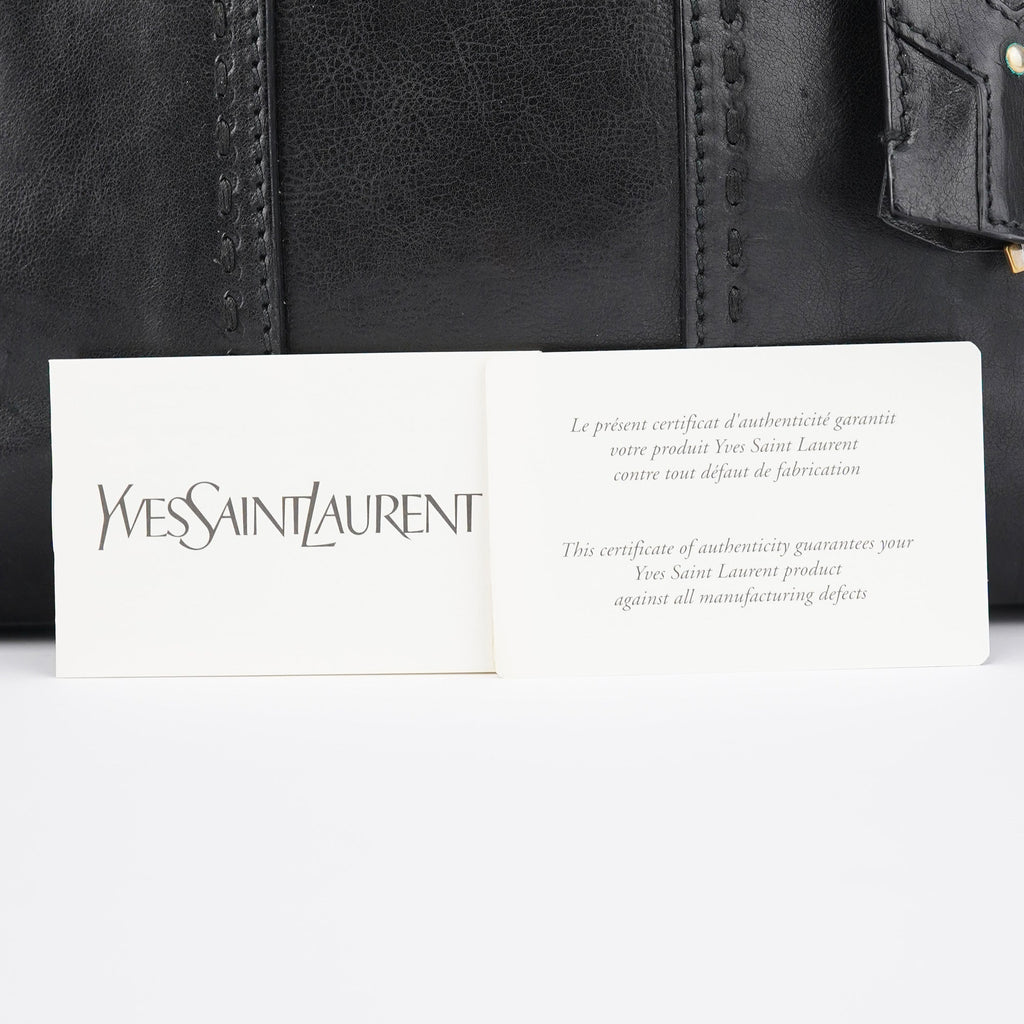 Black Calfskin Leather Muse Tote Bag
