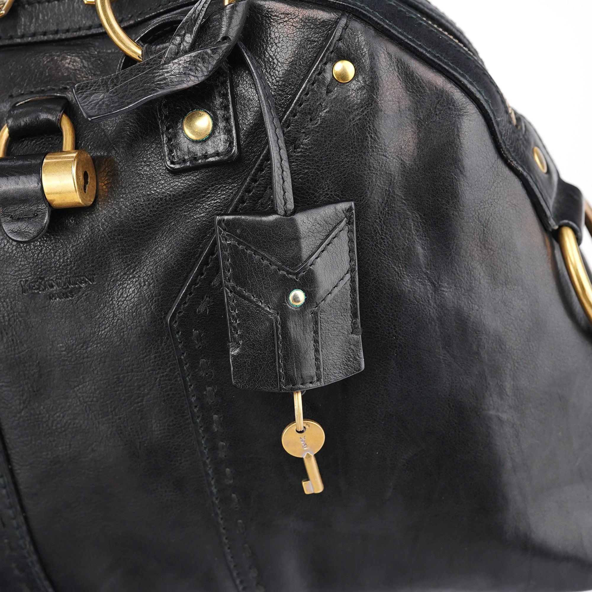 Black Calfskin Leather Muse Tote Bag