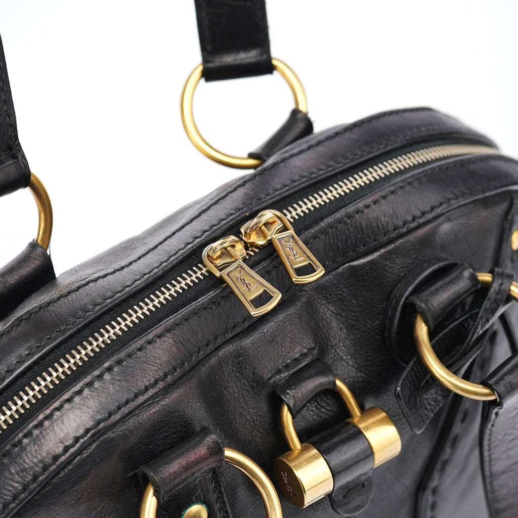 Black Calfskin Leather Muse Tote Bag
