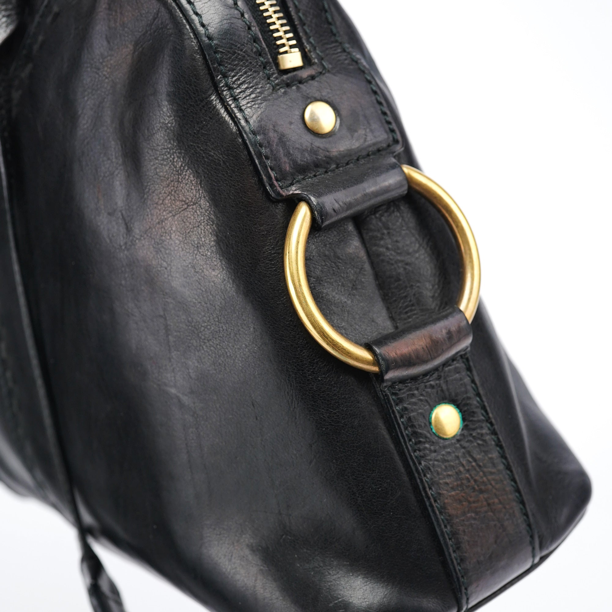 Black Calfskin Leather Muse Tote Bag