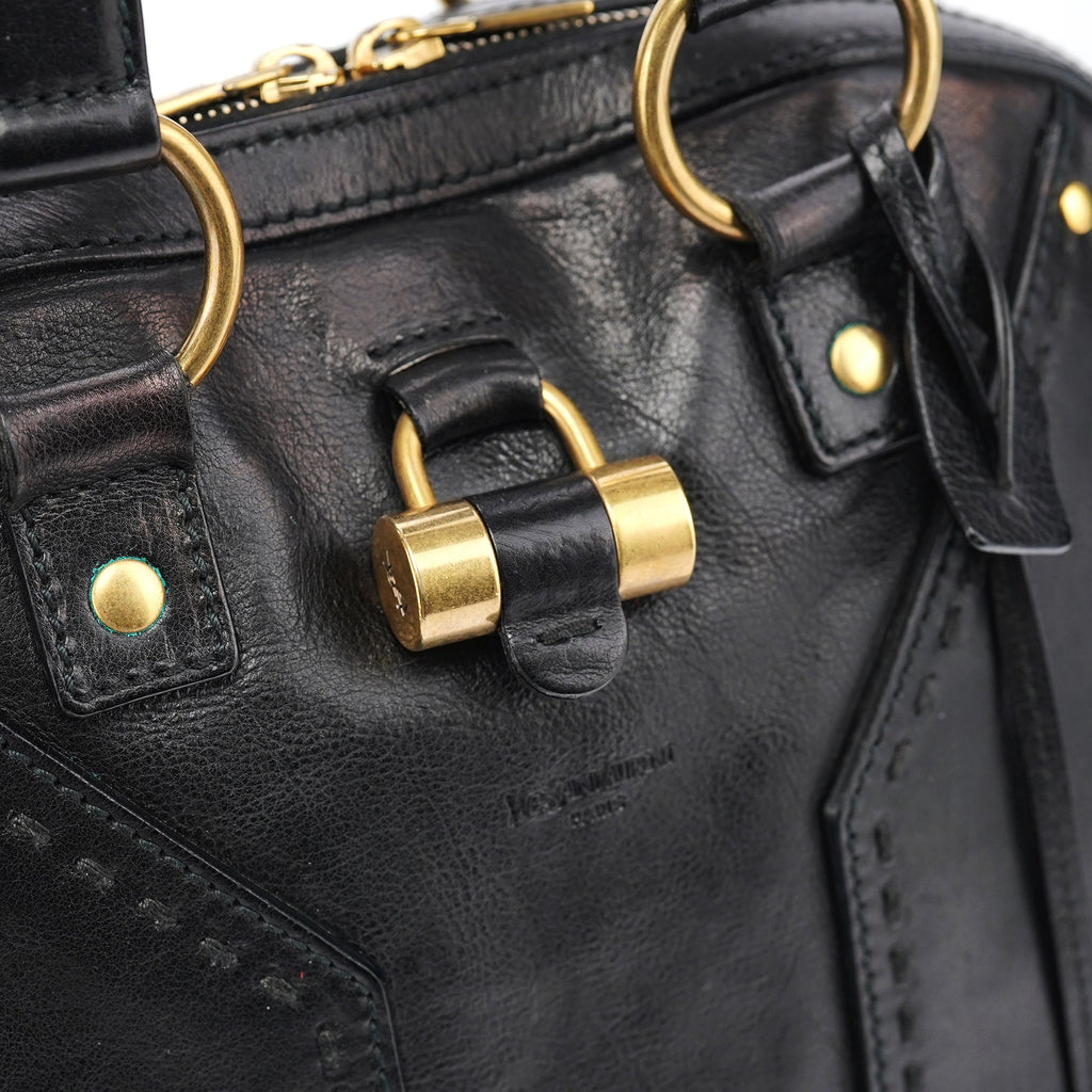 Black Calfskin Leather Muse Tote Bag