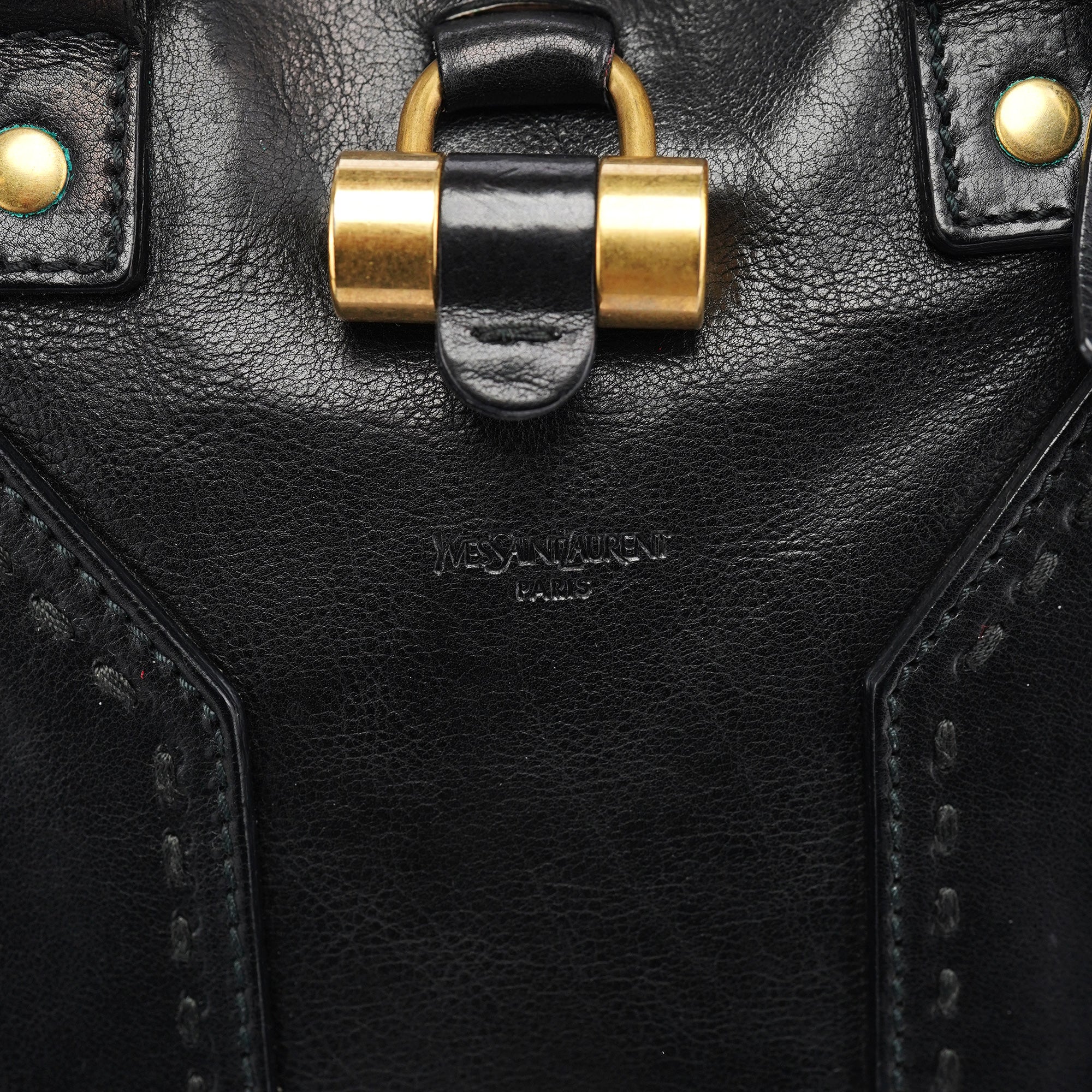 Black Calfskin Leather Muse Tote Bag