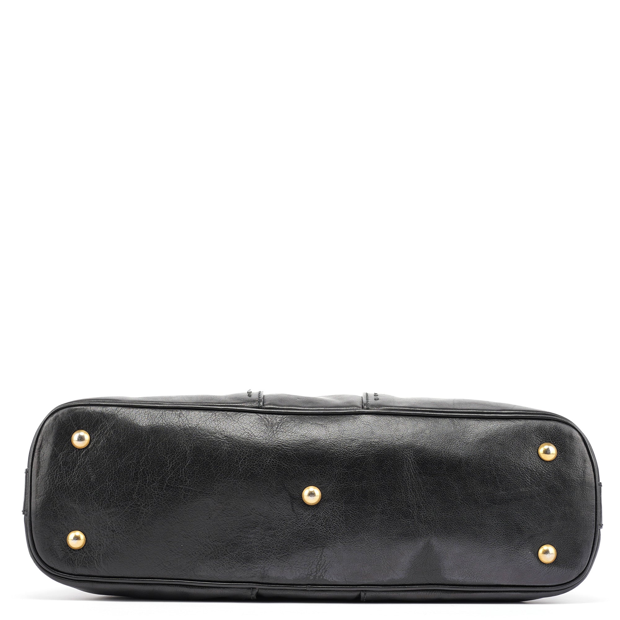 Black Calfskin Leather Muse Tote Bag