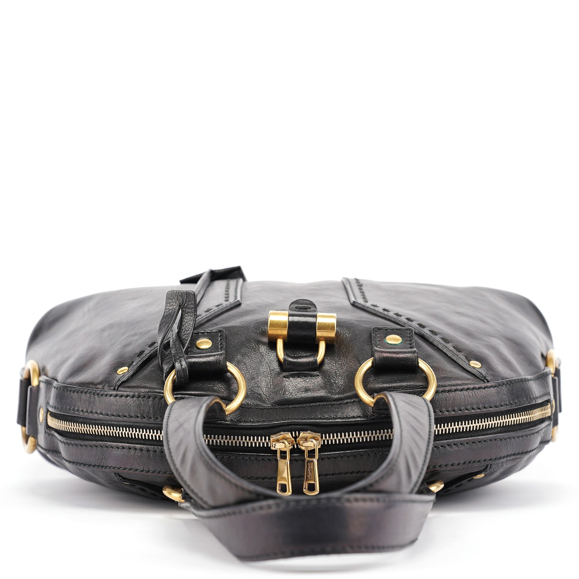 Black Calfskin Leather Muse Tote Bag