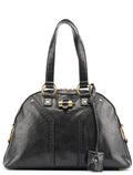 Black Calfskin Leather Muse Tote Bag